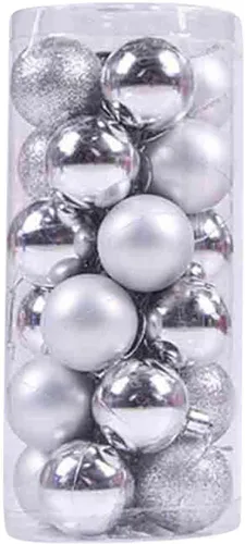 Vista 15 de 24 adornos de bola de Navidad, mini esferas de Navidad de plástico inastillables con cuerda para colgar, juego de bolas decorativas empaquetadas