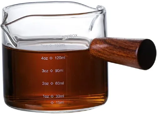 Vista 8 de Ochine Vasos de chupito de espresso, vaso medidor, vaso de chupito de espresso, 3.4 fl oz, jarra triple para barista, boquilla individual, vaso