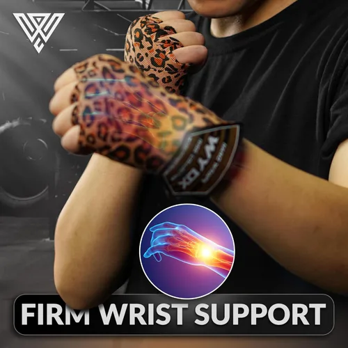 Vista 6 de WYOX Gel Boxing Hand Wraps Inner Gloves for Men Women – Elasticated Padded Long Wrist Straps Cotton & Nylon Blend for Muay Thai MMA, Kickboxing