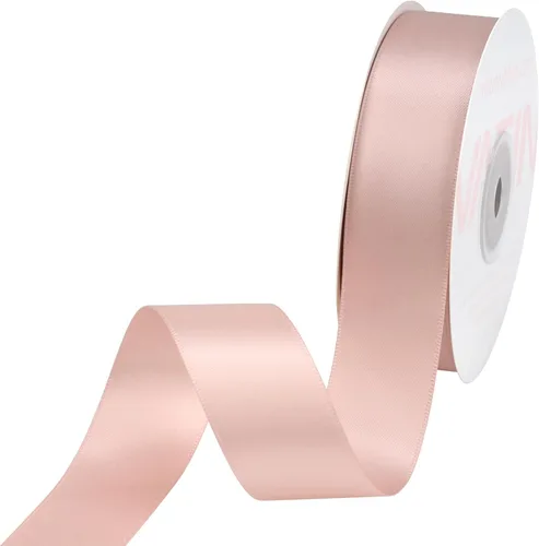 Vista 47 de VATIN - Cinta de satén de doble cara beige de 1/4", 25 yardas continuas, cinta de poliéster beige para ramo de lazos, envoltura de regalos, arreglo
