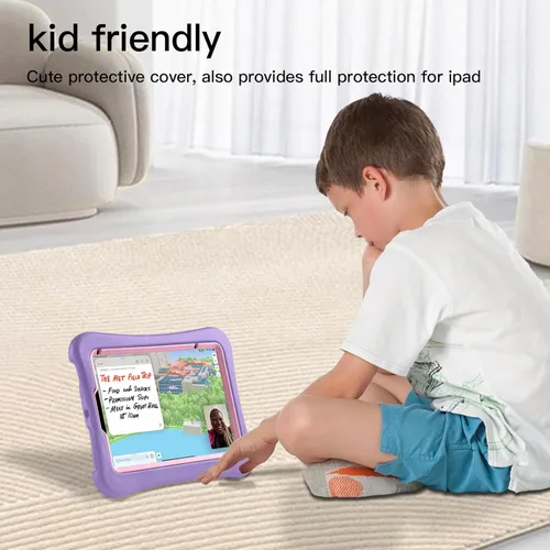 Vista 14 de Funda para Niños para iPad mini 7 (A17 Pro) 2024/iPad Mini6 2021, Peso Ligero Resistente/A Prueba de Golpes/A Prueba de Caídas con Asa/Soporte