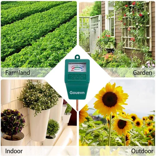 Vista 7 de Gouevn Medidor de humedad del suelo, medidor de humedad para plantas en interiores y exteriores, sensor de humedad higrómetro, kit de prueba