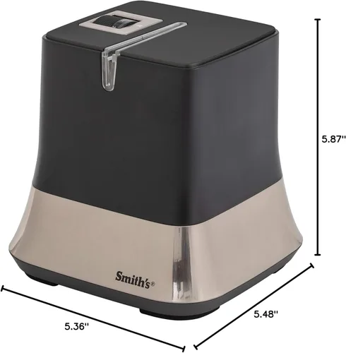 Vista 6 de Smith's 51111 Mesa Diamond - Afilador de cuchillos eléctrico ajustable – Negro – Rueda de afilado abrasivo + guías de cuchillas – Accesorios