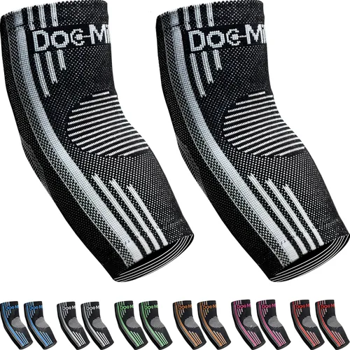 Vista 11 de Doc Miller Manga de compresión de codo para tendinitis, soporte de compresión médica, soporte de brazo para lesiones de tenis, manga de alivio