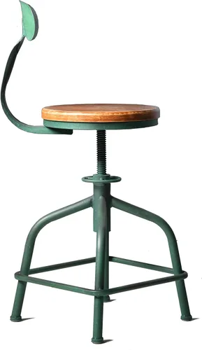Vista 5 de Topower Taburete de cocina de granja, taburete de mostrador industrial, asiento redondo de cocina decorativo, altura estándar, taburetes de bar