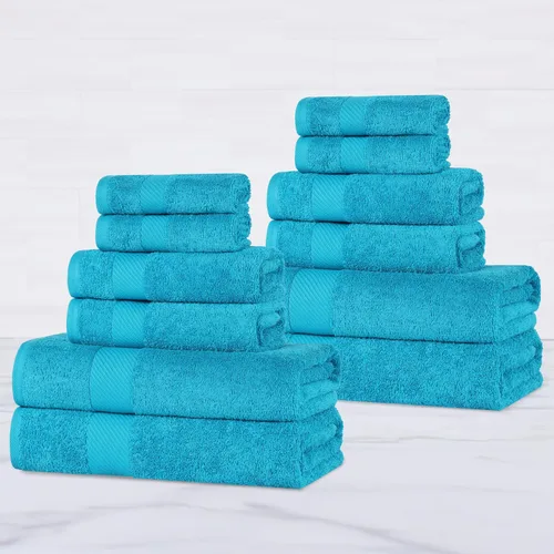 Vista 58 de SUPERIOR Kendell - Juego de 4 toallas de baño de algodón egipcio, absorbentes, para la ducha, artículos esenciales para el spa, toallas grandes