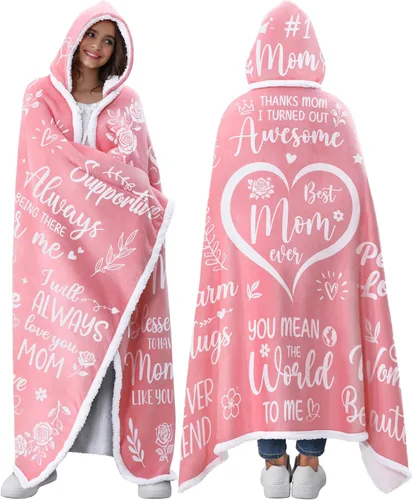 Vista 9 de Regalos cristianos para el día de la madre, esposa, ella, mujer, versículo bíblico, manta rosa con capucha para mujer, regalos de cumpleaños