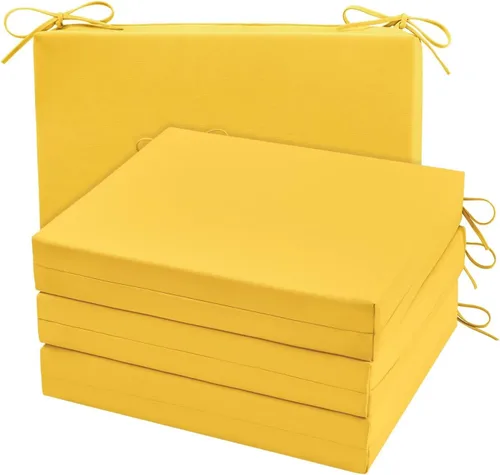Vista 54 de Cozyide Cojines para sillas de exterior, cojines de asiento de patio impermeables con correas ajustables, cojines cuadrados para sillas de patio