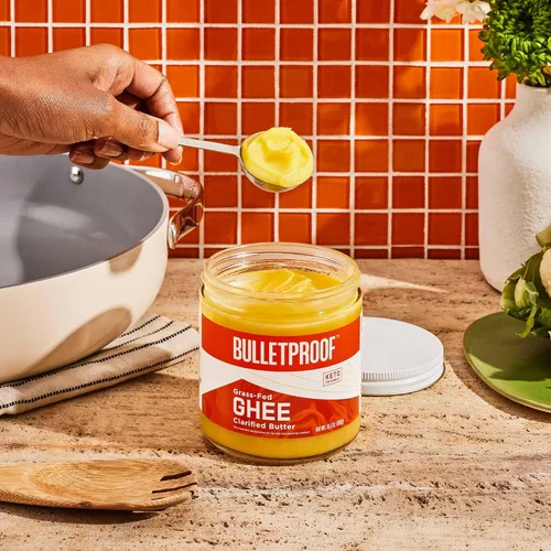 Vista 6 de Ghee de Ganado Alimentado con Pasto, 13.5 Oz, Bulletproof 100% de Ganado Alimentado con Pasto, Grasa de Mantequilla Clarificada de Ganado Criado