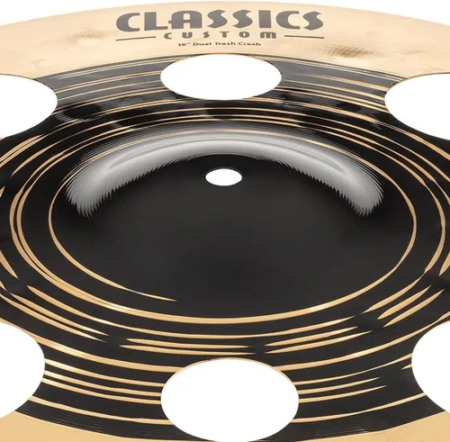Vista 4 de Classics Custom Dual 16" Trash Crash Platillo para batería de batería, oscuro y brillante, fabricado en Alemania, bronce B12, 2 años de garantía