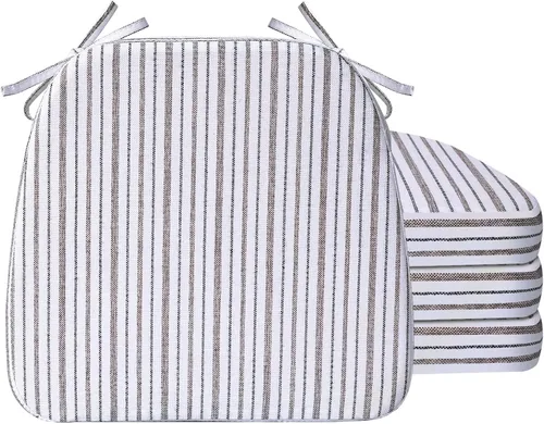 Vista 47 de AAAAAcessories - Cojines para silla en forma de D, 2" de espesor, almohadillas para sillas de comedor con lazos y removibles, cubierta lavable a