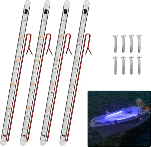 Vista 8 de RVZONE Luces de navegación para barcos, iluminación de navegación para barcos LED, iluminación marina para pesca nocturna, luces rojas y verdes