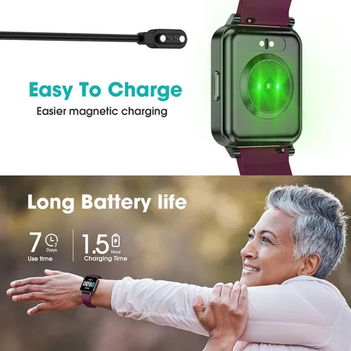 Vista 7 de Reloj podómetro para hombres y mujeres, Android y iPhone, pantalla de retina de 1.85 pulgadas con respuesta/hacer llamadas, reloj inteligente