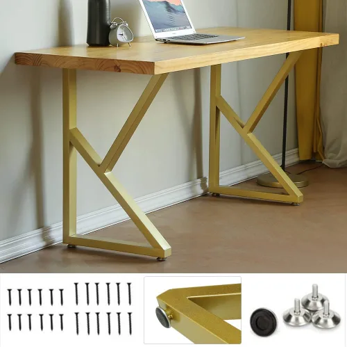 Vista 8 de Patas para mesa de centro de 16 pulgadas, patas de escritorio de metal en forma de diamante, negras, industriales, modernas, base para banco
