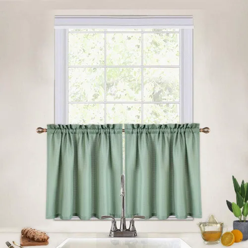 Vista 31 de CAROMIO - Cortina para cocina, cortina texturizada, cortinas para ventana de baño, varios tamaños