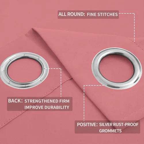 Vista 19 de Easy-Going - Cortinas opacas para dormitorio, aislamiento térmico sólido con ojales, cortinas de ventana para reducción de ruido, cortinas