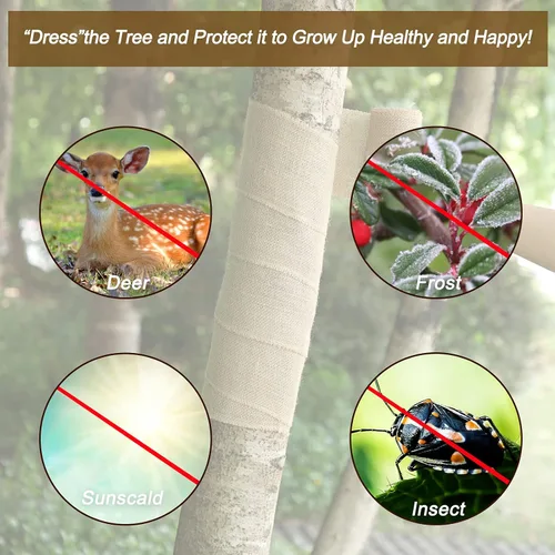 Vista 3 de Waydress Rollos de arpillera natural para jardinería, tronco de árbol, protector de árbol, vendaje de plantas para mantener el calor e hidratación