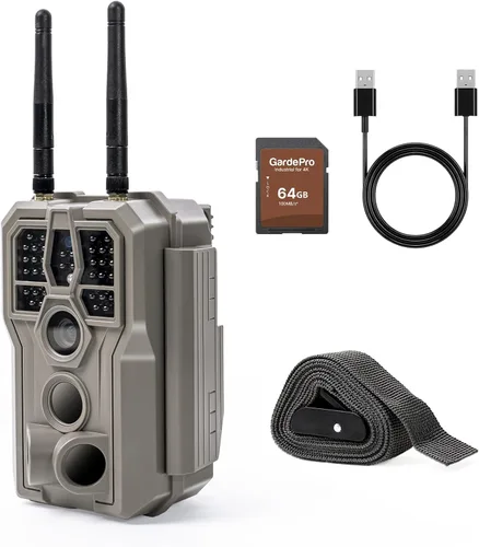 Vista 9 de GardePro E8 2.0 Trail Camera WiFi 64MP 4K Cámara de juego con antenas duales, visión nocturna sin brillo, activada por movimiento, control