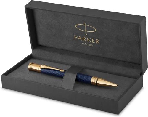 Vista 5 de PARKER Bolígrafo Duofold, negro clásico con borde de paladio, repuesto de tinta negra de punta media
