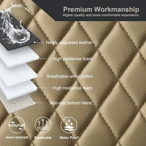 Vista 3 de West Llama Fundas Protectoras Inferiores de Cuero PU para Asientos de Automóvil Incluyen 1 Par de Almohadillas Protectoras de Asiento Delantero
