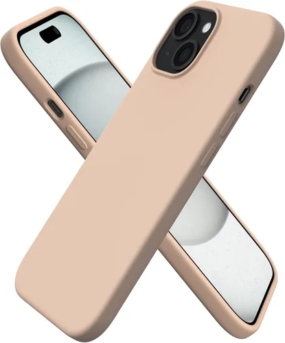 Vista 33 de ORNARTO Funda compatible con iPhone 15 6.1, silicona líquida delgada de 3 capas cubierta completa de goma de gel suave, funda protectora Amatista