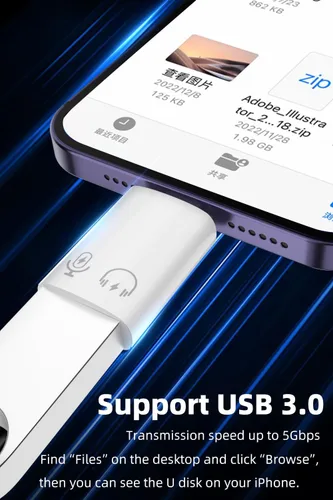 Vista 2 de AreMe Paquete de 2 adaptadores USB C y USB 3.0 OTG para iPhone/iPad, compatible con lector de tarjetas, disco U, unidad flash USB, teclado, ratón