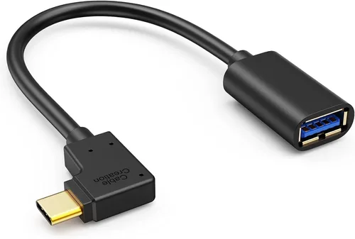 Vista 8 de CableCreation Adaptador USB C a USB hembra de 90 grados, cable USB C OTG, tipo C a USB A, conector hembra compatible con MacBook Pro Air, iPad