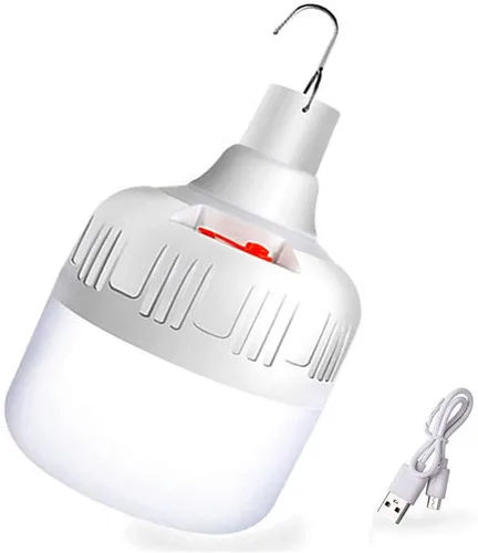 Nueva bombilla LED recargable impermeable de 30 W 5500 LM, luces de emergencia regulables, luz colgante de barbacoa al aire libre, luces brillantes