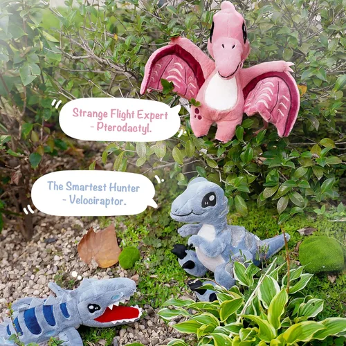 Vista 7 de TCBunny Juguete de peluche de dinosaurio bebé de 14 pulgadas, regalos para niños, niñas, cumpleaños, San Valentín, Navidad (Pterosauria, rosa)