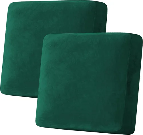 Vista 38 de H.VERSAILTEX - 4 fundas elásticas de terciopelo para cojín de sofá modular en forma de L (sofá grande de 3 plazas + 1 diván, color marfil)