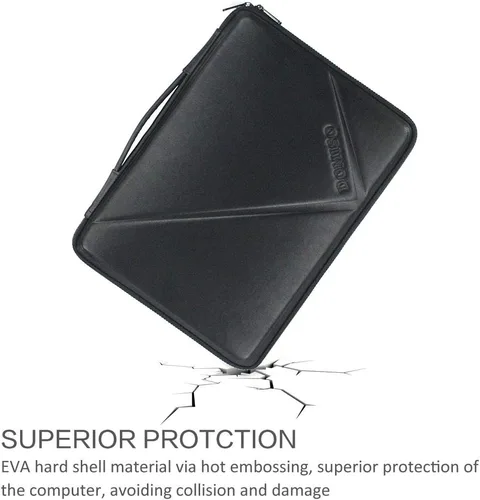 Vista 2 de DOMISO Funda protectora para laptop de 15.6 pulgadas, a prueba de golpes, impermeable, con asa, para MacBook 16/Lenovo IdeaPad/Acer Aspire/HP Negro