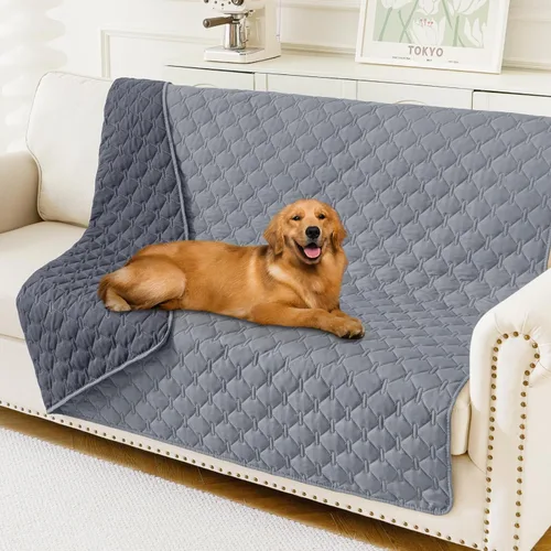 Vista 55 de Smiry Funda Manta Impermeable para Cama de Perro, Manta Suave Reversible para Mascotas, Lavable a Prueba de Fugas, Funda para Gatos y Perros