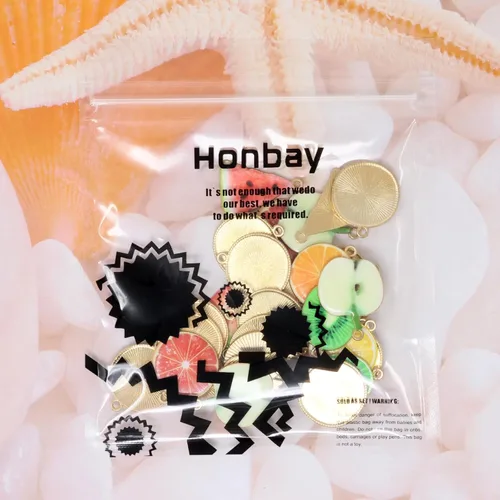 Vista 5 de Honbay 32 dijes esmaltados de frutas para aretes, collares, pulseras, llaveros, joyería y manualidades (8 estilos)
