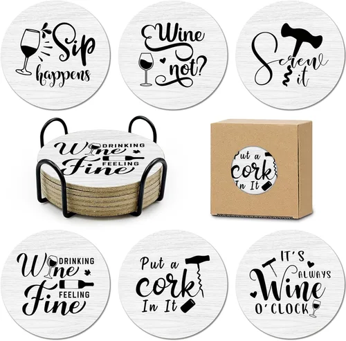 Vista 11 de 6 posavasos con soporte para posavasos de corcho Always Sunny in Philadelphia para bebidas, mercancía del programa de televisión Always Sunny in