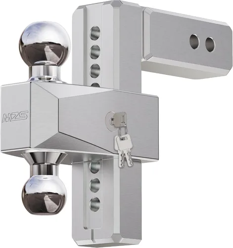 Vista 11 de MZS Enganche de Remolque de Aluminio Ajustable Mejorado - Se Adapta a Receptor de 2 Pulgadas - Enganche de Caída Resistente - Enganche de Remolque
