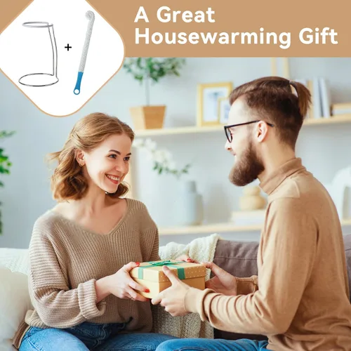 Vista 8 de Lily's Home Wine Decanter Drying Stand with Rubber Coated Top to Prevent Scratches, Includes Cleaning Brush, For Standard Large Bottomed Wine