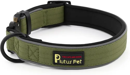 Vista 15 de Collar táctico para perro Plutus Pet, reflectante, collar de perro resistente ajustable, suave acolchado y cómodo, para perros pequeños, medianos