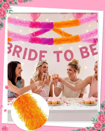 Vista 5 de Jexine Boas de plumas artificiales en masa, boas esponjosas para decoración de disfraces de boda, vestidos, suministros para fiestas de té