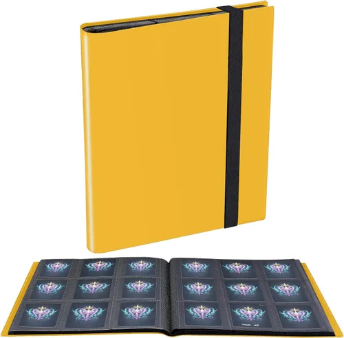 Vista 8 de Carpeta para Tarjetas, 360 Bolsillos Carpetas de Tarjetas Comerciales Mejoradas, Carpeta de Colección de Tarjetas 9 Bolsillos, Carga Lateral Carpeta