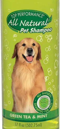 Vista 3 de Top Performance Champú de té verde y menta para cachorros y gatitos - Champú natural para bañar de forma segura a las mascotas jóvenes, 17 onzas