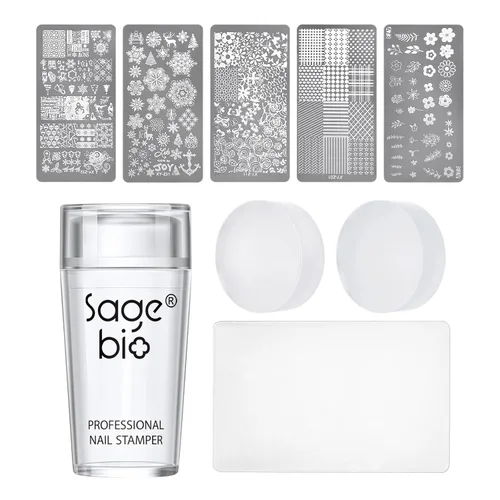 Vista 18 de Sello para uñas de silicona transparente con raspador, gel para manicura DIY, herramienta de arte de uñas para decoración de uñas francesa