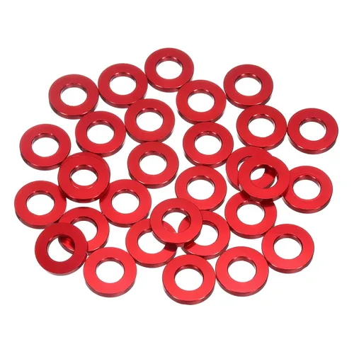 Vista 8 de uxcell 20 arandelas planas de aluminio, juntas de sello redondo M4x10x1.0.197 in, espaciadores planos para tornillos, tornillos, accesorios
