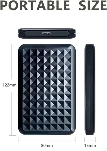 Vista 5 de Disco duro externo portátil ultradelgado de 500 GB, 2.5 pulgadas, USB 3.0, almacenamiento HDD para PC, Mac, portátil, PS4, PS5, Xbox one