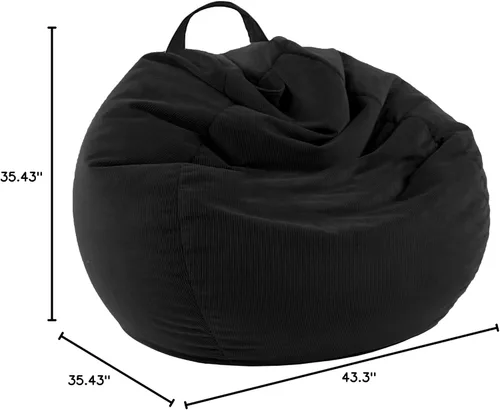 Vista 13 de LPMOERA - Funda de silla tipo puf para almacenamiento de peluches (sin relleno), puf suave y rellenable para organizar juguetes de peluche o espuma