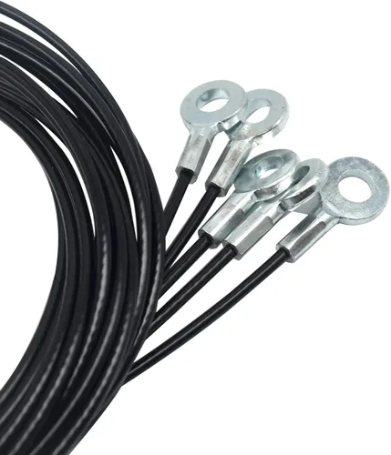 Vista 16 de Cable de acero galvanizado de diámetro de alambre de 1/8 pulgadas (3mm) terminado en ojales, cordón de cuerda corta, cerradura de cadena