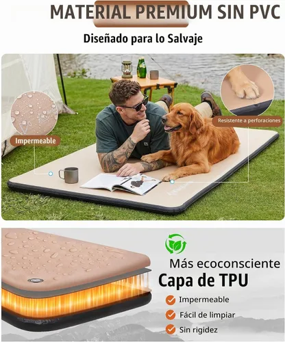 Vista 7 de KingCamp FLEXIREST 5.0 - Colchoneta inflable para acampar, individual 29.9 in-Solo