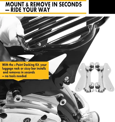 Vista 6 de Kit de hardware de acoplamiento de 4 puntos para Harley Touring Electra Glide Road Glide Street Glide Road King 2014-2026 (cromo)