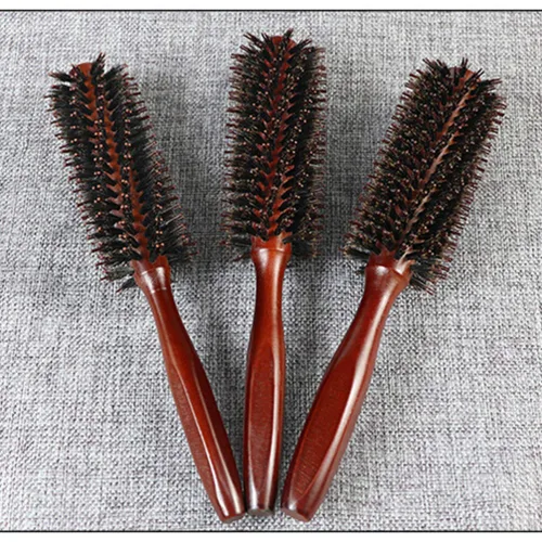 Vista 5 de 2 cepillos redondos para el cabello con cerdas de jabalí, cepillo de pelo rizado para secar, peine desenredante, peine de masaje, herramientas