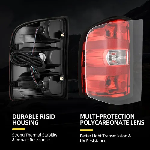 Vista 4 de DWVO Luz trasera compatible con Chevy Silverado 1500/2500HD/3500HD 2007-2013 (no compatible con 2007 Classic), 12-14 GMC Sierra 2500HD/07-14 3500HD