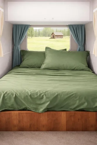 Vista 143 de Juego de sábanas para autocaravana tamaño individual (39 x 75) – 100% algodón egipcio, suave y refrescante, sábana bajera de 16 pulgadas